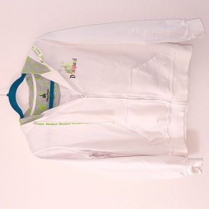Disneyland white hoodie size large l sweatshirt colorful character Tinkerbell